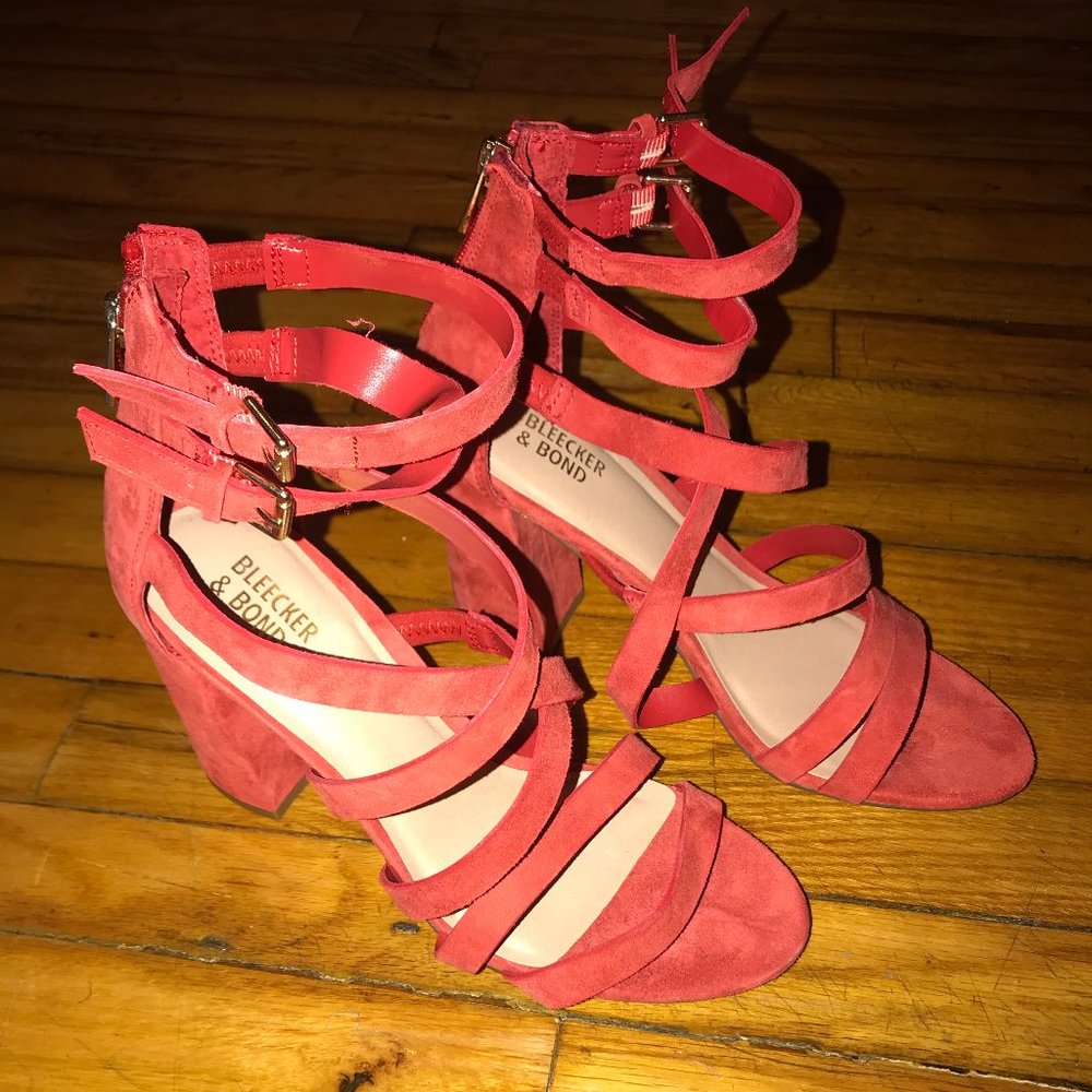 Strappy Red Leather Heels 7.5